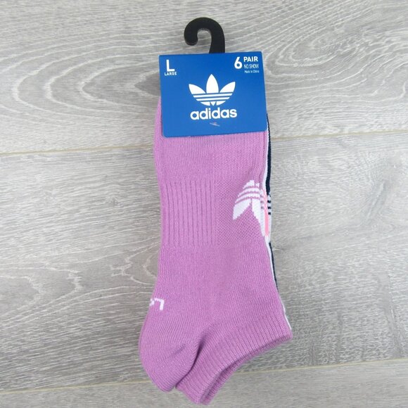 Adidas Active No Show Socks Womens Size Large (6 Pairs) Multi Color Pack NEW - Picture 2 of 13